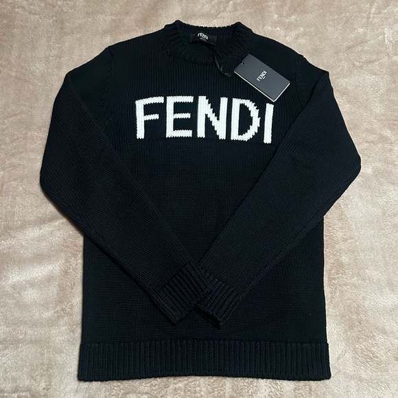 FENDI Pullover Black Wool Sweater - Picture 2 of 10